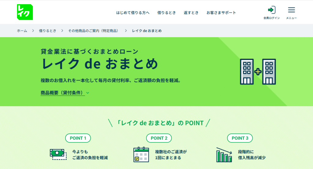 レイク「レイク de おまとめ」の解説