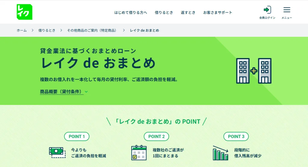 レイク「レイク de おまとめ」の解説