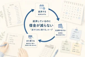 「借金のループ」を図化したイメージ画像